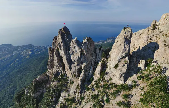 Sea, the sky, mountains, height, space, Crimea, AI-Petri