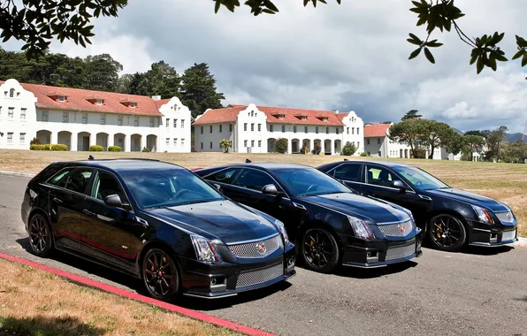 Black, Cadillac, coupe, CTS, sedan, the front, universal, Cadillac