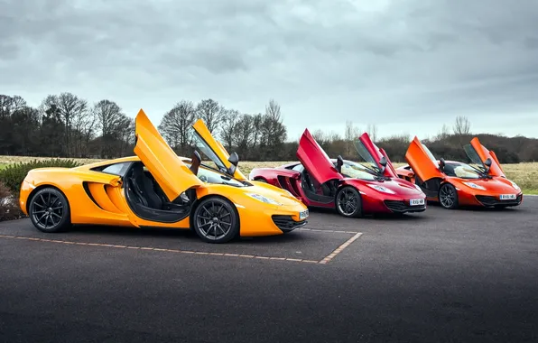 The sky, orange, yellow, red, door, supercar, mclaren, McLaren