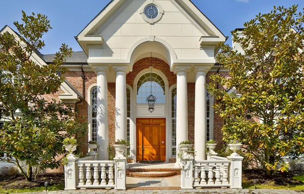 Home, columns, mansion, entrance