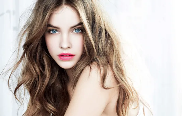 Picture eyes, girl, face, model, lipstick, blue, Barbara Palvin, Barbara Palvin