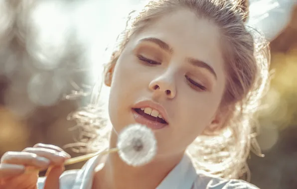 BROWN hair, MOOD, FACE, DANDELION, photographer Oliver Gibbs