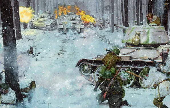 Germany, battle, USSR, T-34, Pz-IV, Battle of the Dnieper, Battle of the Dnieper