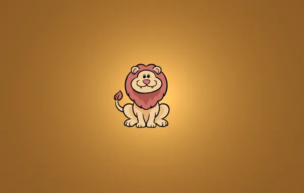 Picture smile, animal, minimalism, Leo, sitting, lion