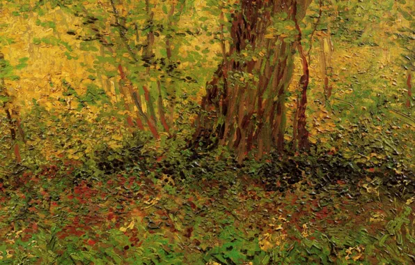 Picture nature, tree, weed, Vincent van Gogh, Undergrowth 2