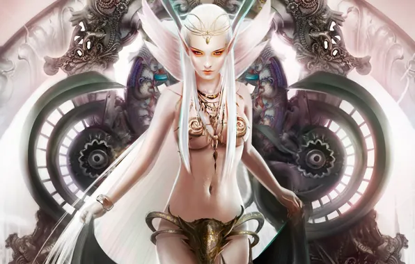 Girl, decoration, art, ears, Diadema, goddess, Legend of the Cryptids, Daniel Lim