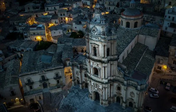 Italy, Sicily, Modica, The cathedral of San Giorgio