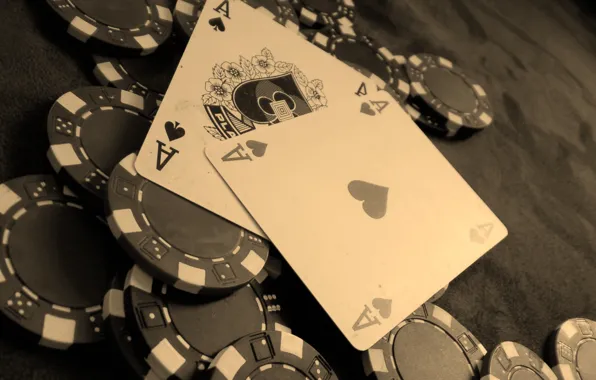 Picture card, chips, poker