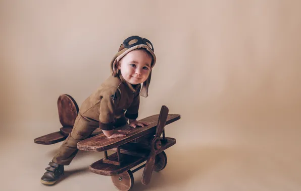 Picture toy, the game, boy, baby, costume, the plane, child, pilot