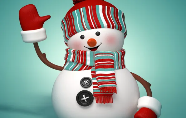 Picture New Year, Christmas, snowman, Christmas, winter, New Year, cute, snowman