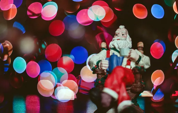Winter, light, lights, pose, glare, the dark background, holiday, toy