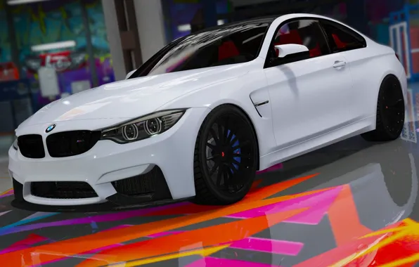 White, line, BMW, BMW, F82, GTA 5, 2015