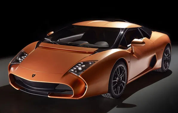 Picture orange, Lamborghini, black background, zagato, the only instance, 5-95