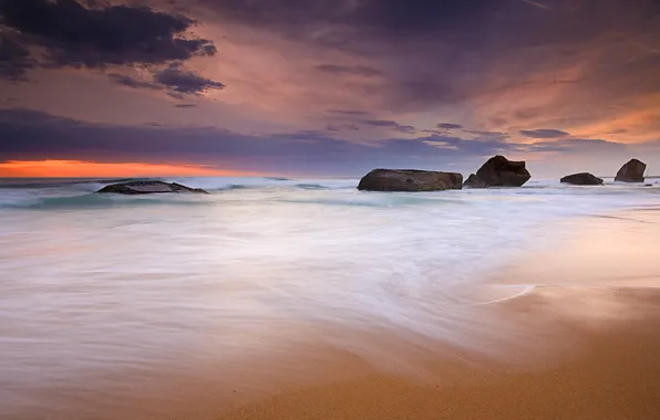Sea, beach, the sky, stones
