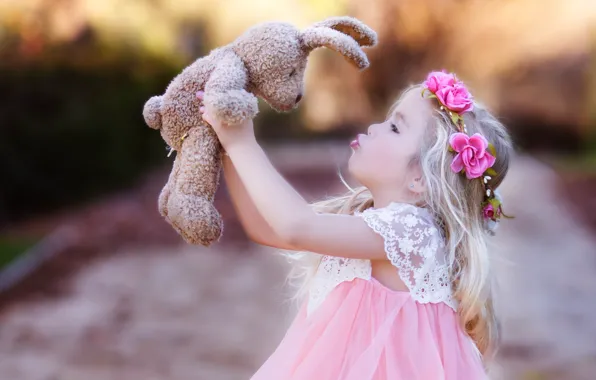 Picture mood, bear, girl