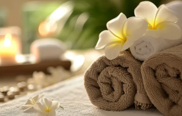 Flowers, candles, towels, AI art, neural network