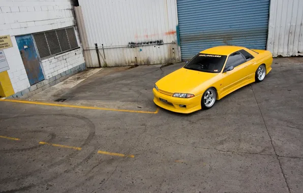 Picture nissan, R32, skyline, yellow