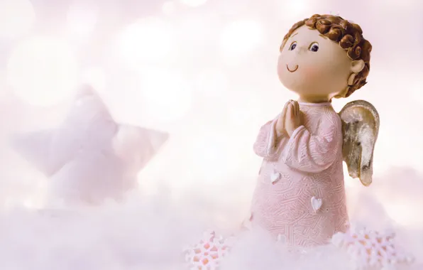 Clouds, light, pose, toy, star, Christmas, hearts, New year