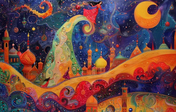 Neural network, Arabic fairy tales, One Thousand and One Nights