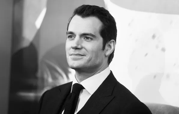 Picture look, pose, costume, actor, black and white, Henry Cavill, Henry Cavill