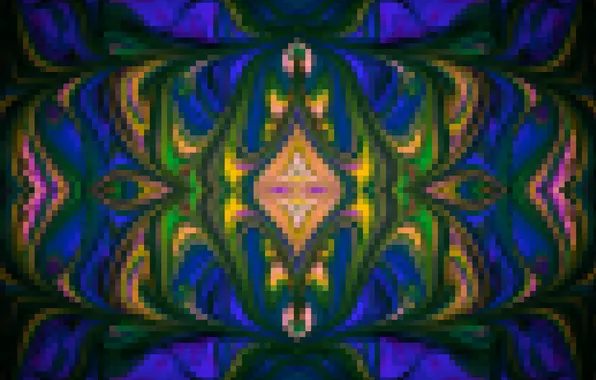Pixels, color, saver, symmetry