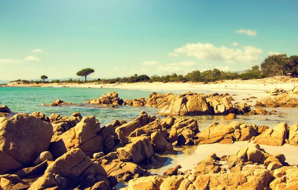 Summer, beach, sea, coast, mediterranean