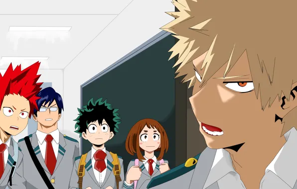 Anime, art, heroes, Boku no Hero Academy, My hero Academy