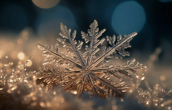 Winter, crystal, macro, snow, Shine, Christmas, New year, crystals