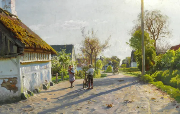 Picture Danish painter, 1922, Peter Merk Of Menstad, Peder Mørk Mønsted, Danish realist painter, oil on …