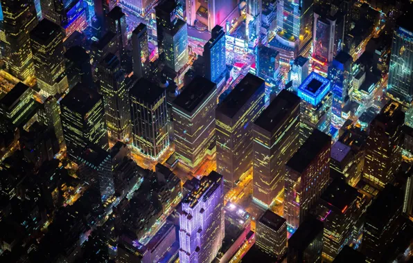 Picture lights, USA, United States, night, New York, Manhattan, NYC, New York City