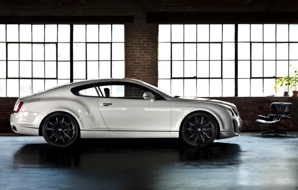 White, room, wall, Windows, chair, bricks, continental, bentley