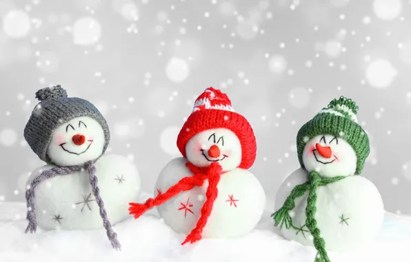 Picture New Year, Christmas, snowman, Christmas, winter, snow, Merry, decoraton