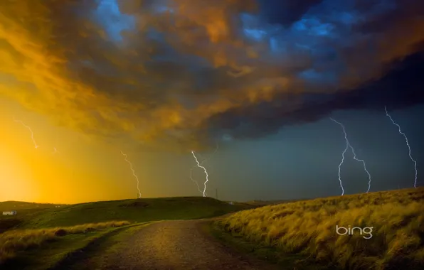 Sky, nature, firelight