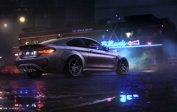 BMW, Dark, Car, Night, Rain, Sport, Rear