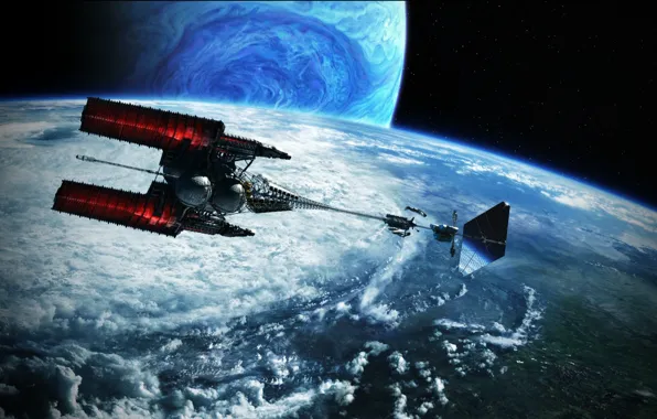 Space, fiction, planet, avatar, Pandora, starship