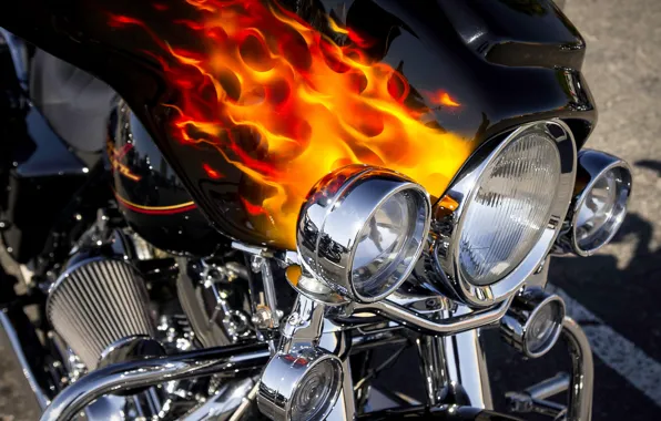 Picture airbrushing, bike, Harley Davidson
