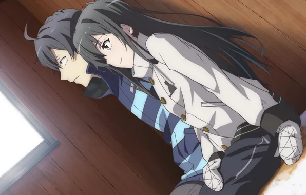 Girl, anime, art, guy, two, OreGairu