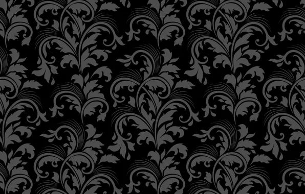 Grey, background, Wallpaper, pattern, black, texture, ornament, vintage