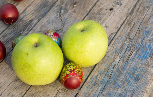 Holiday, apples, eggs, spring, Easter, Easter