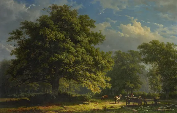 Picture landscape, picture, canvas, View Of Bentheim Forest, George Andries Roth