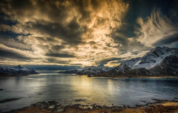 Picture mountains, Norway, Lofoten Islands