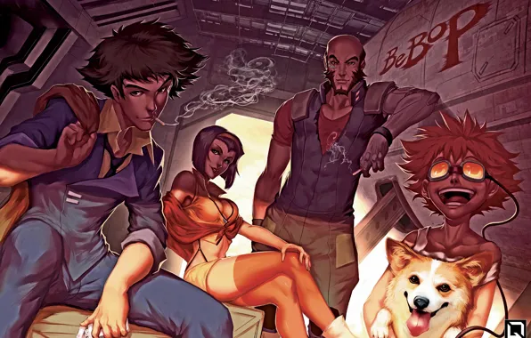 Girl, men, characters, Cowboy Bebop, Cowboy Bebop