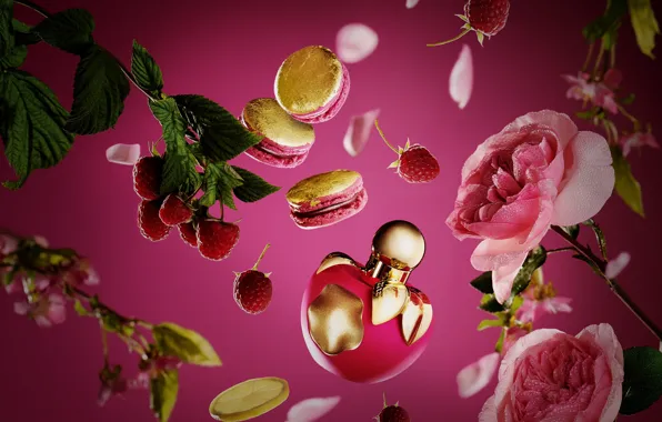 Picture roses, spirit, bottle, aroma, perfume, Nina Ricci