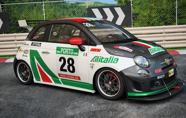 Machine, tuning, art, car, dangeruss, alitalia, abarth 500
