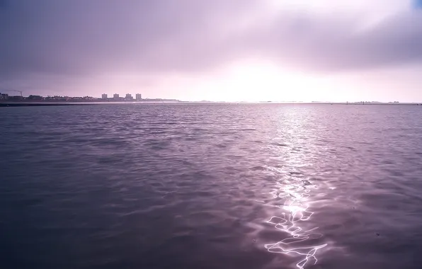 Sea, the sky, water, light, landscape, nature, reflection, light