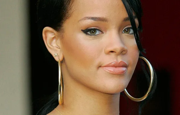 Picture look, face, model, earrings, actress, singer, Rihanna