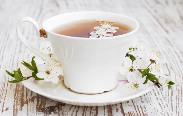 Picture sprig, tea, flowers, leaves