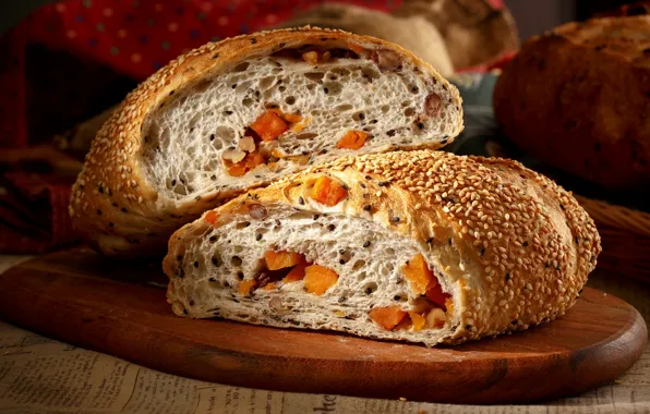 Picture bread, pumpkin, cakes, sesame