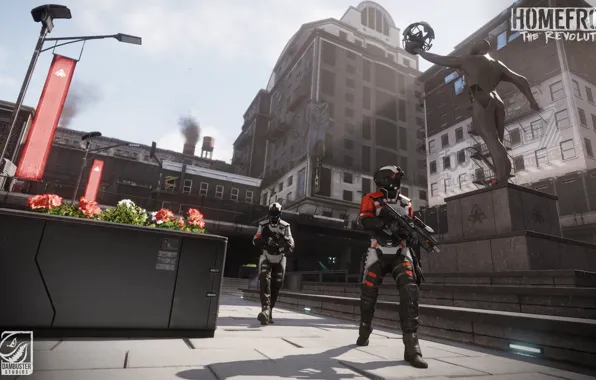 The city, building, monument, patrol, Homefront - The Revolution