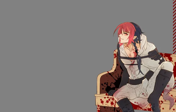 Sofa, blood, anime, art, vampire, Owari no Seraph, The last Seraphim, Crowley